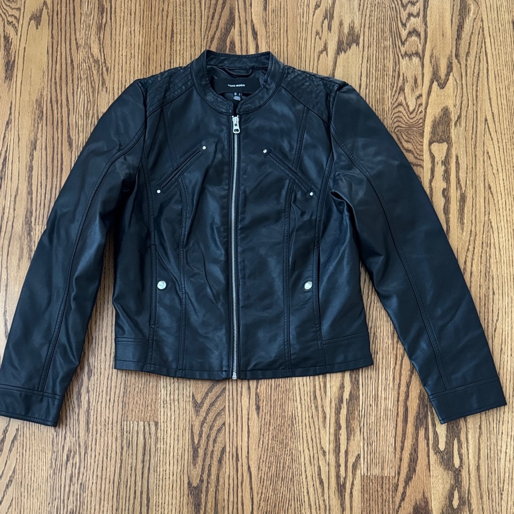 Vero Moda Black Faux Leather Moto Jacket